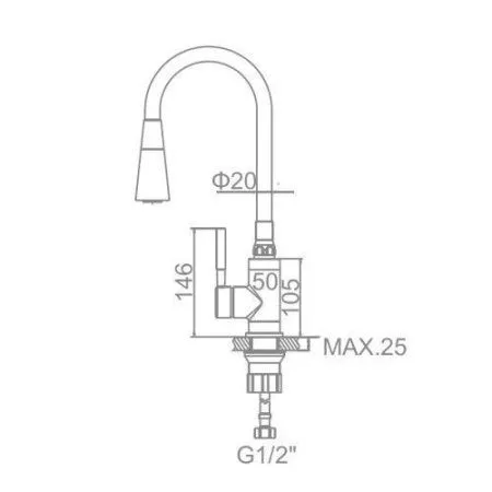 Смеситель Ledeme L4199-2 черный/хром