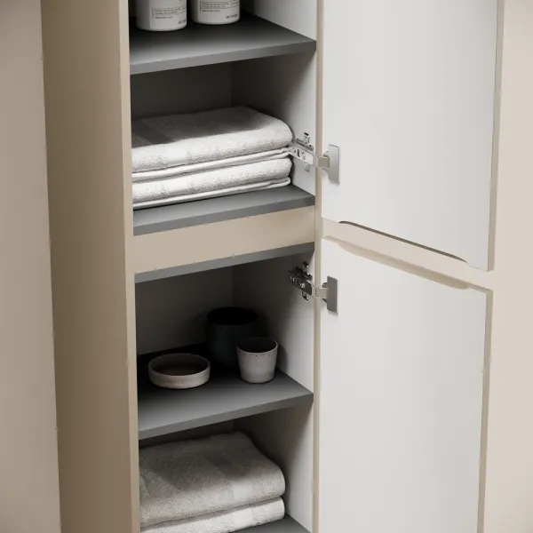 Шкаф-пенал подвесной SANCOS Code, 350х350х1650 мм, цвет  серо- бежевый,  PCD35GB