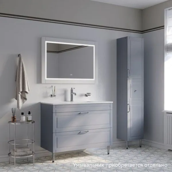 Тумба  напольная, 100 см, светло-серый, Oxford, IDDIS, OXF10L1i95 подходит умыв. 0131000i28