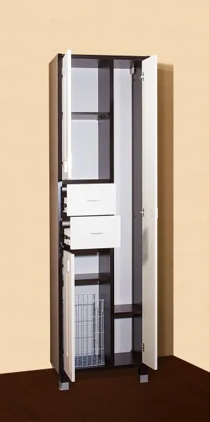 Пенал Бриклаер БАЛИ 57 см, венге/белый