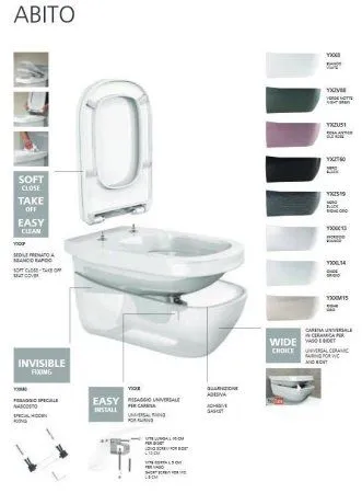 Чаша для унитаза подвесного Hatria Abito YXX601 - купить в Москве по низкой цене в интернет-магазине с доставкой по всей России | HITsant Чаша для унитаза подвесного Hatria Abito YXX601