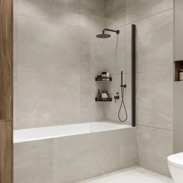 Шторка на ванну Terminus Ното 2CW150х70B 150х70 прозрачное стекло/черный - купить в Москве по низкой цене в интернет-магазине с доставкой по всей России | HITsant Шторка на ванну Terminus Ното 2CW150х70B 150х70 прозрачное стекло/черный