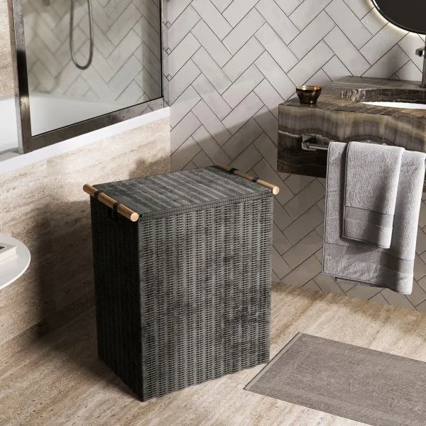 Корзина для белья WasserKRAFT Gollach WB-330-L черный