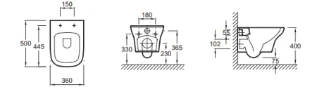 Унитаз подвесной Jacob Delafon Vox EDM102-00 белый - купить в Москве по низкой цене в интернет-магазине с доставкой по всей России | HITsant Унитаз подвесной Jacob Delafon Vox EDM102-00 белый