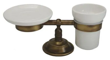 Мыльница Migliore Mirella 17175 и стакан, бронза