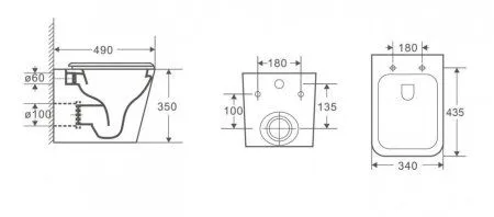 Унитаз подвесной CeramaLux 5171, Бело-Глянцевый