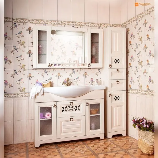 Тумба под раковину напольная Бриклаер КАНТРИ бежевый дуб прованс, 120 см