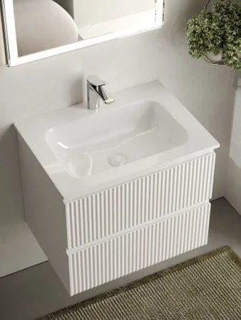 Тумба подвесная SANCOS Snob R 590х445х500, c двумя ящиками оснащенными доводчиками, Bianco, SNR60W