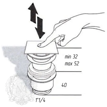 Донный клапан Migliore Ricambi ML.RIC-10.123.CR "click-clack" под перелив