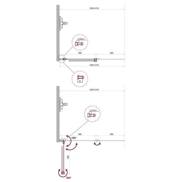 Шторка на ванну BelBagno Uno UNO-V-2-120/150-C-Cr прозрачное стекло