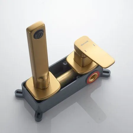 Смеситель для раковины однорычажный встроенный Shevanik S9941G, Золотой сатин