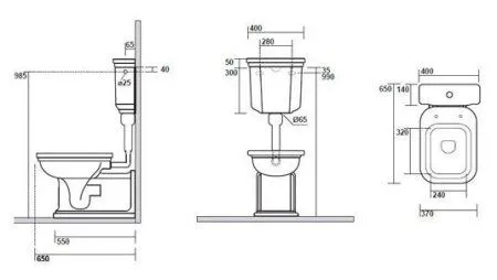 Унитаз Kerasan Waldorf со средним бачком