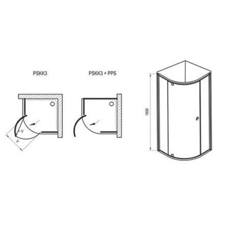 Душевой уголок Ravak Pivot PSKK3-100 376AA300Z1 Transparent, черный