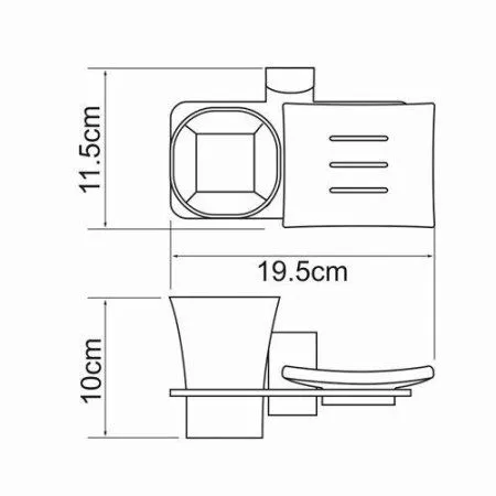 Стакан с мыльницей WasserKRAFT Exter K-5226 светлая бронза