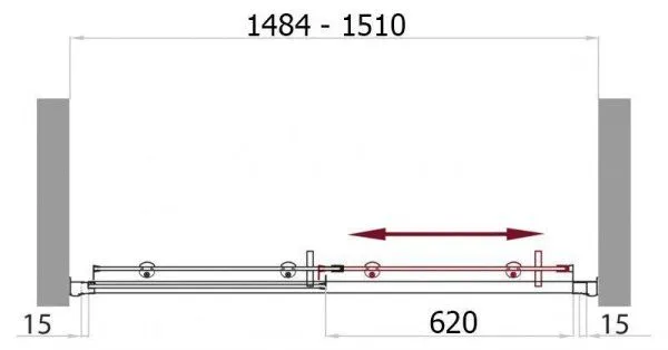 Душевая дверь в нишу BelBagno Uno UNO-BF-1-150-C-Cr 150 прозрачное стекло