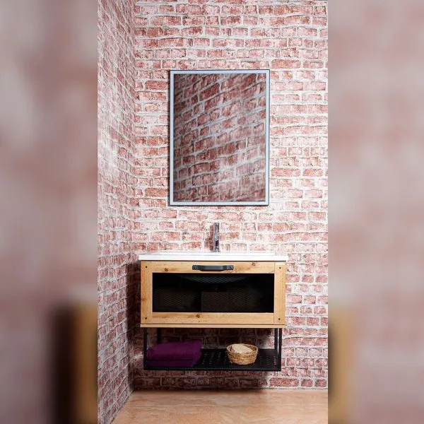 Зеркало Бриклаер ЛОФТ 60 см, сенсор на зеркале бесконтактный