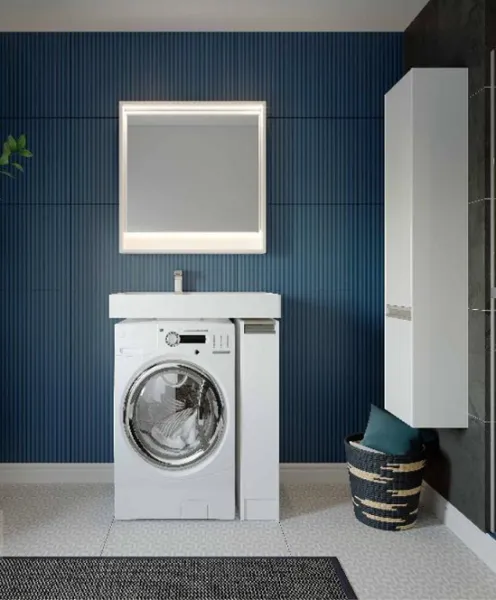 Тумба с раковиной Aquaton Лондри 1A236101LH010 20 белый глянец