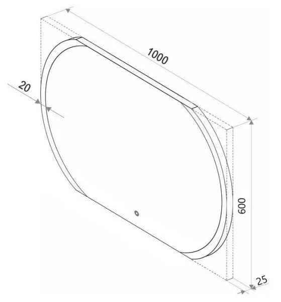 Зеркало Бриклаер Вега/Мальта 100 овал сенсор на зеркале