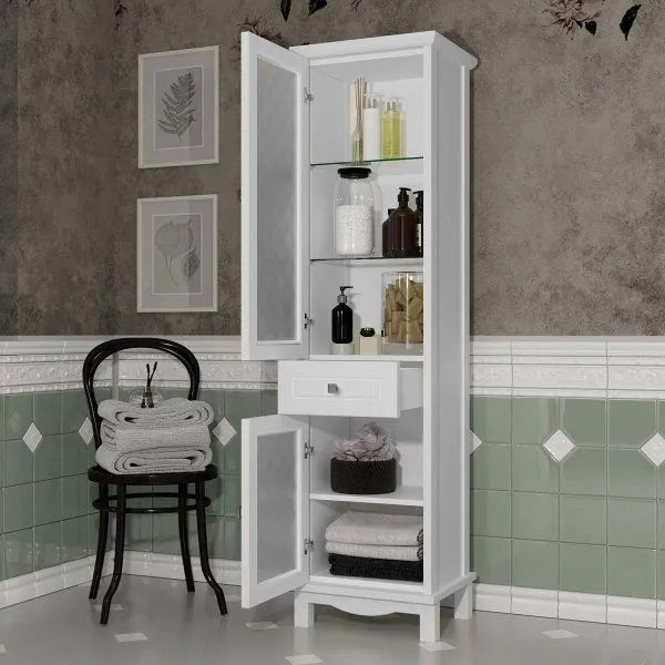 Пенал Opadiris Омега, цвет белый матовый, левый, 2 вар.