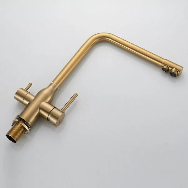 Смеситель для кухни с каналом для фильтрованной воды Shevanik S2QF48CXG,Золотой сатин