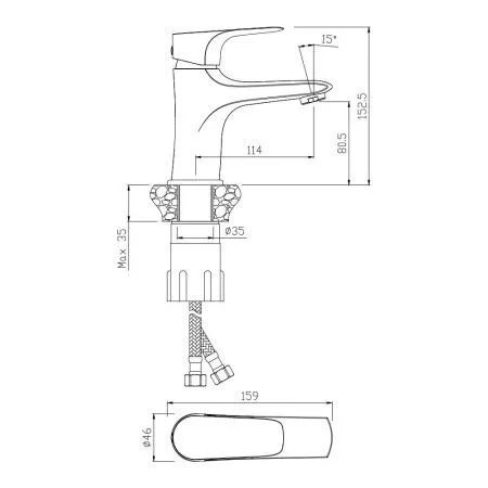 Смеситель OLIVE'S для раковины SIERRA (14100SR)