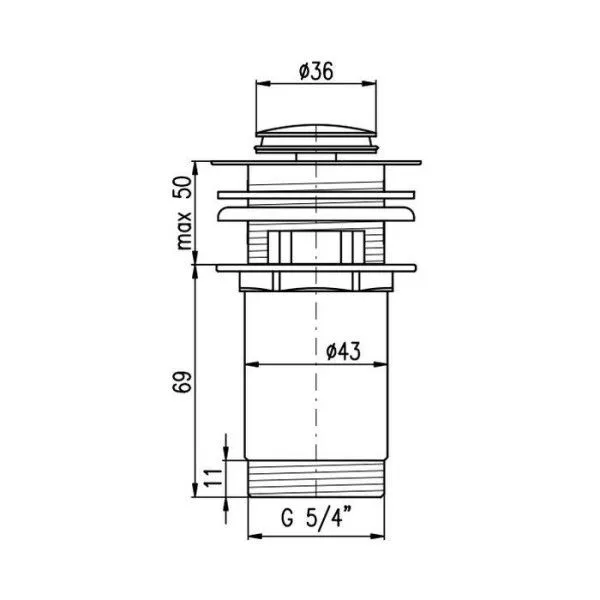 Донный клапан Rav Slezak MD0483 хром