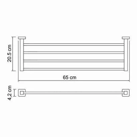 Полка WasserKRAFT Lippe K-6500 K-6511 хром