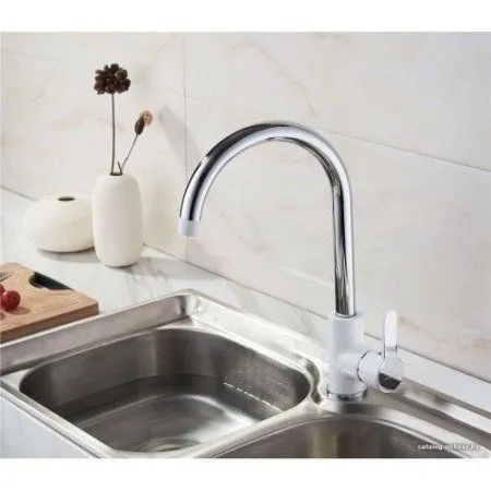 Смеситель Ledeme L4003W Белый/Хром