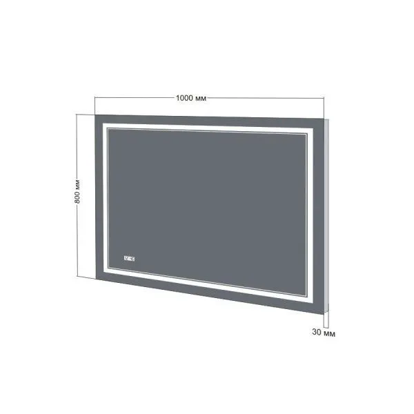 Зеркало Бриклаер Эстель-2 100 с подсветкой LED, на взмах руки, часы