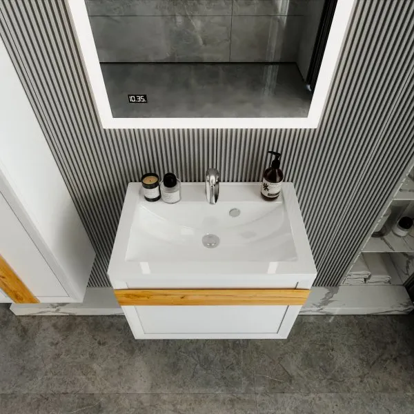 Тумба под раковину подвесная Бриклаер БЕРЛИН белый , 70 см