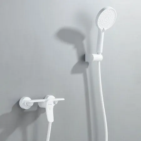 Смеситель для душевой кабины однорычажный  Shevanik S4716C, Белый