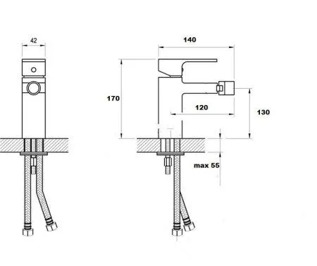 Смеситель на биде Bronze de Luxe GRANI (W980)
