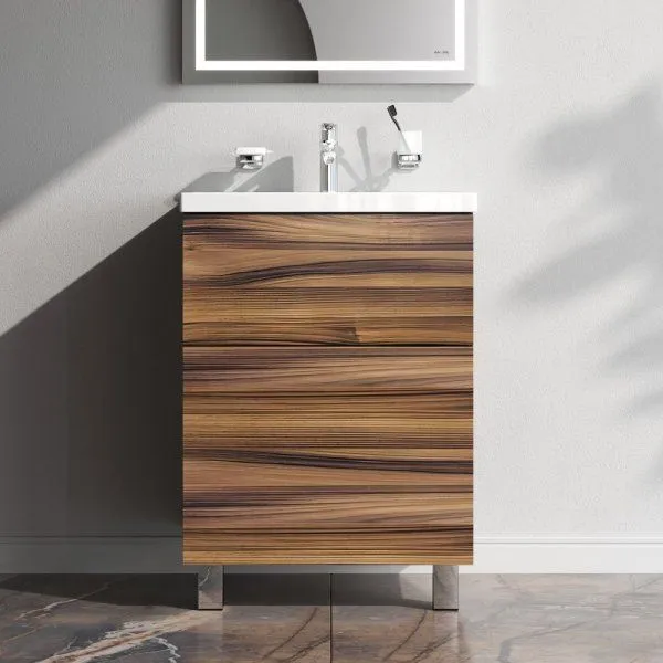 База под раковину, напольная, 60 см, 2 ящика, орех AM.PM Gem M90FSX0602HF