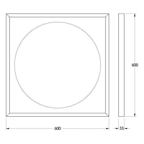 Зеркало с LED-подсветкой настенное Defesto Eclipse DF 2231S 60x60 черный