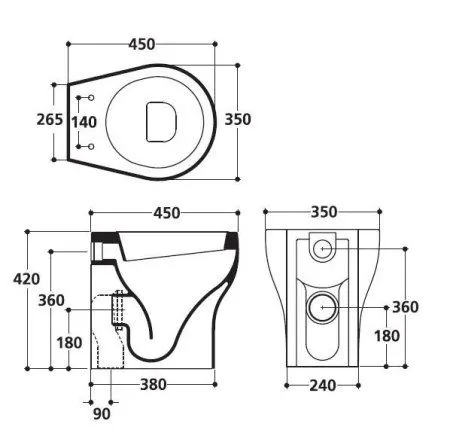 Унитаз приставной Kerasan K09 3610bi (45 см) - купить в Москве по низкой цене в интернет-магазине с доставкой по всей России | HITsant Унитаз приставной Kerasan K09 3610bi (45 см)