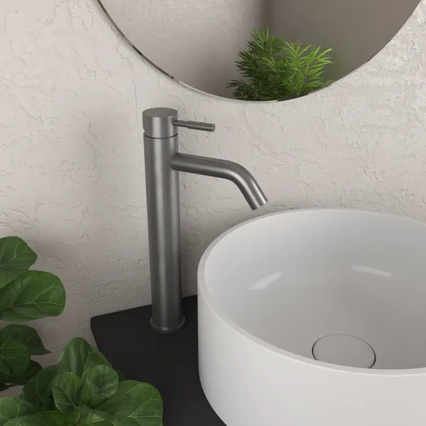 Смеситель для умывальника высокий RUSH Melos (SUS1101-12Grey)