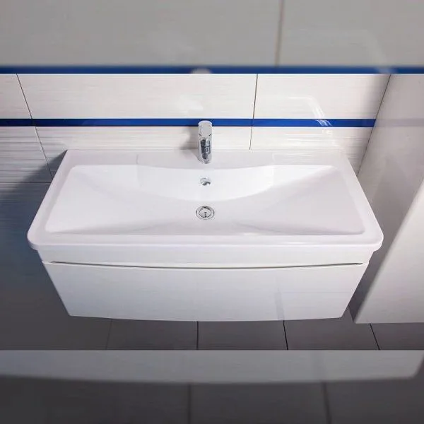 Тумба под раковину подвесная Бриклаер ВЕГА белый , 100 см