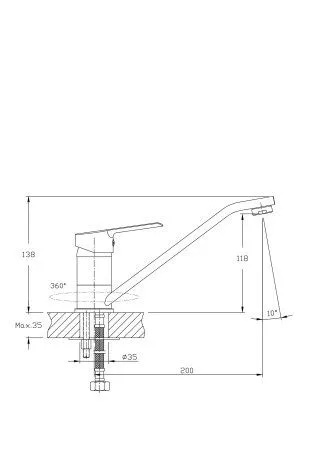 Смеситель для кухонной мойки RUSH Victoria (VI7135-25) - купить в Москве по низкой цене в интернет-магазине с доставкой по всей России | HITsant Смеситель для кухонной мойки RUSH Victoria (VI7135-25)