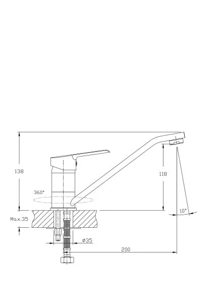Смеситель для кухонной мойки RUSH Victoria (VI7135-25)