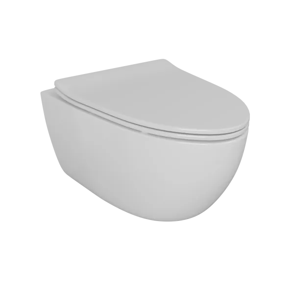 Унитаз подвесной безободковый (торнадо) DQ Grimm 560*390*395мм, сиденье микролифт, белый (DT1386516)