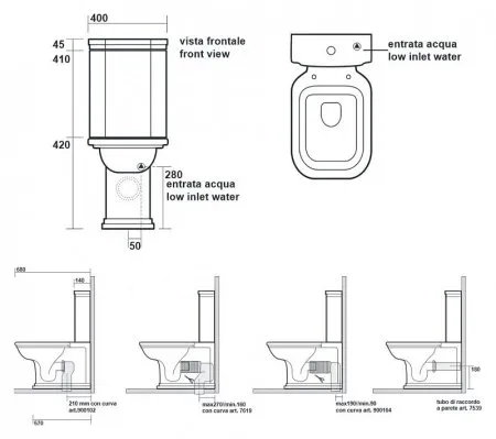 Чаша для унитаза-моноблока Kerasan Waldorf 411701