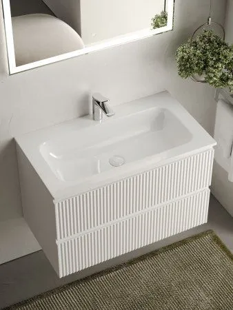 Тумба подвесная SANCOS Snob R 790х445х500, c двумя ящиками оснащенными доводчиками, Bianco, SNR80W