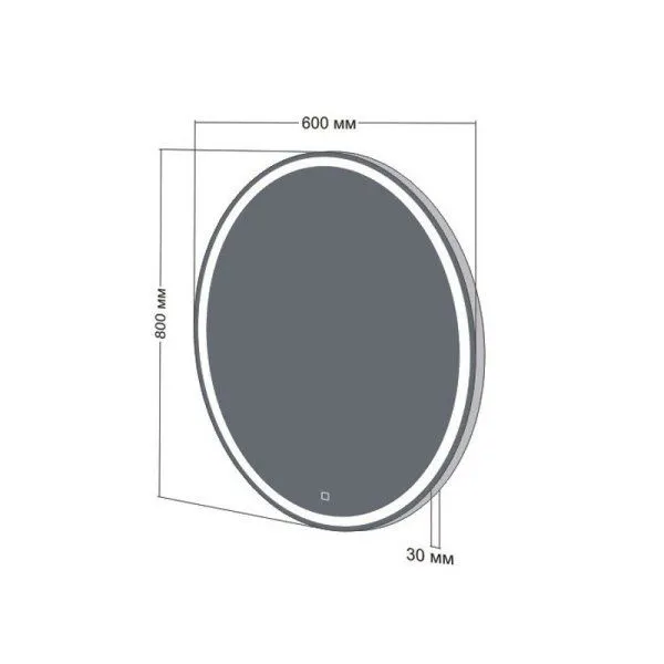 Зеркало Бриклаер Эстель-3 60 с подсветкой LED, сенсор на зеркале