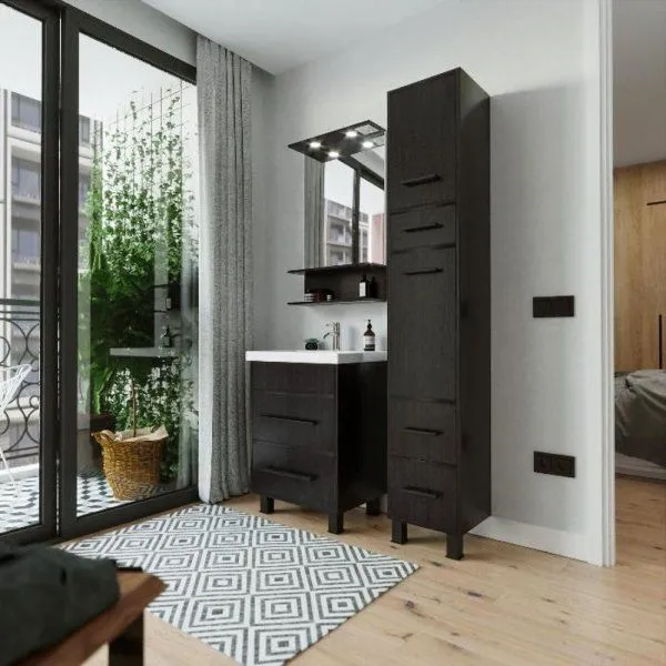 Тумба под раковину напольная Бриклаер ЧИЛИ венге, 60 см