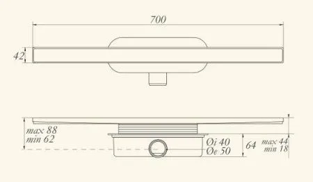 Душевой трап Migliore 24897 с гидрозатвором