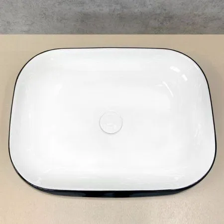 Раковина Comforty 78102BW черно/белая