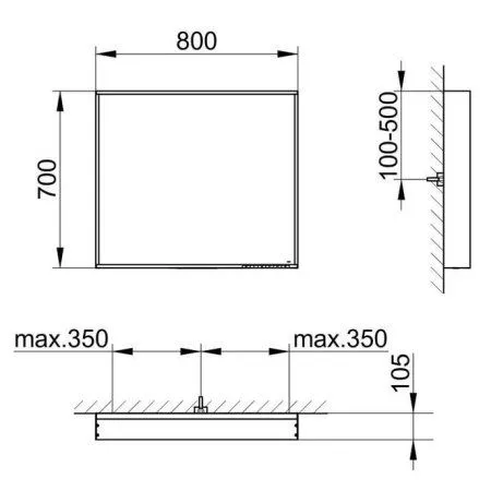Зеркало Keuco Plan 33097292500 80 инокс матовый - купить в Москве по низкой цене в интернет-магазине с доставкой по всей России | HITsant Зеркало Keuco Plan 33097292500 80 инокс матовый
