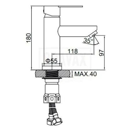 Смеситель Ledeme L71003 нержавеющая сталь