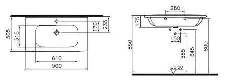 Раковина VitrA D-Light 5920B003-0001 90