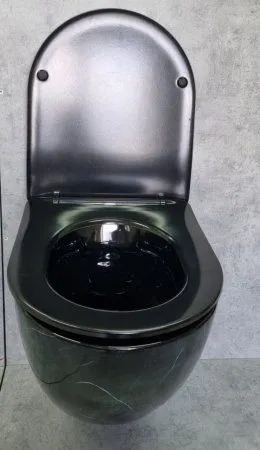 Унитаз подвесной Ceramalux 2212BM, черный мрамор